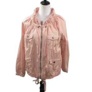 Relativity Peach Cotton Lightweight Zip Front Jacket Size Large